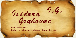 Isidora Grahovac vizit kartica